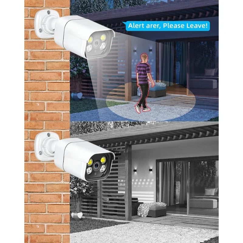 4K CCTV Security Camera System - 8pcs Outdoor IP Cameras